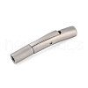 Tarnish Resistant Frosted Column 304 Stainless Steel Bayonet Necklace Clasps STAS-O035-05A-2