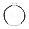 Natural Lava Rock Beaded Necklaces NJEW-JN04856-4