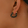 Stylish Stainless Steel Enamel Geometric Heart Hoop Earrings XI3241-1-2