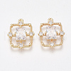 Brass Cubic Zirconia Pendants KK-T038-503A-1