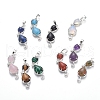 Natural & Synthetic Mixed Stone Kitten Pendants G-J386-E-1