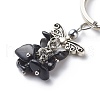 Natural Obsidian Angel Pendant Keychain KEYC-JKC00382-02-3