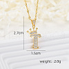 Brass Micro Pave Clear Cubic Zirconia Crown Initial Pendant Necklaces FS-WGD727C-20-1