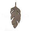 Tibetan Style Alloy Leaf Big Pendants PALLOY-A15448-AB-3