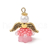 Glass Seed Beaded Angel Pendants PALLOY-MZ00713-03-1