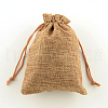 Polyester Imitation Burlap Packing Pouches Drawstring Bags X-ABAG-R004-14x10cm-03-5