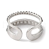 304 Stainless Steel Open Cuff Ring for Women RJEW-F166-09P-01-3
