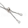 Brass Pave Clear Cubic Zirconia Square Slider Bracelet Making BJEW-U005-02P-3