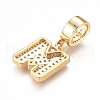 Brass Micro Pave Cubic Zirconia Pendants KK-D156-01G-M-2