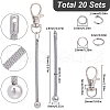 SUNNYCLUE 20Sets DIY Beaded Stainless Steel Pendant Decorations KEYC-SC0001-21-2