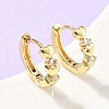 Heart Brass Micro Pave Clear Cubic Zirconia Hoop Earrings EJEW-Z102-26G-1