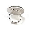 Natural Labradorite Round Adjustable Rings RJEW-K371-09S-15-4