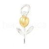 925 Sterling Silver Tulip Flower Charms STER-S011-01GS-1