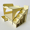 Dollhouse Wooden Elevated Wooden Bed Toy PW-WG41052-01-3