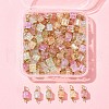 100Pcs Glass Connector Charms PALLOY-FZ00018-6