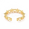 Clear Cubic Zirconia Hollow Out Heart Open Cuff Ring X-RJEW-B028-30G-3
