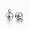 Tarnish Resistant 201 Stainless Steel Round Ball Charms STAS-H376-34-2