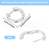 Beebeecraft 2 Pairs Rhodium Plated 925 Sterling Silver Huggie Hoop Earrings STER-BBC0007-36-2