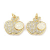 Brass Micro Pave Clear Cubic Zirconia Pendants KK-L213-042G-02-1