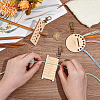 BENECREAT 3Sets 3 Styles Blanched Almond Wood Keychains KEYC-BC0001-18-3