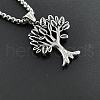 Vintage Punk Style Apple Tree Wishing Tree Hip-hop Pendant Stainless Steel Necklaces MB7398-3