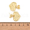 Hammered Heart Brass Dangle Stud Earrings EJEW-R025-23G-5