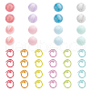  16Pcs 8 Colors Round Silicone Beads Knitting Needle Protectors/Knitting Needle Stoppers DIY-NB0010-37-1
