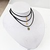 3Pcs 3 Styles Moon Star Sun Alloy Pendant Faux Suede Cord Multi-Strand Choker Necklaces for Women FS-WG071C8-01-3