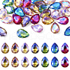 70Pcs 7 Colors Pointed Back Glass Rhinestone Cabochons RGLA-TA0001-06-1