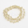 2 Hole Electroplate Glass Oval Bead Strands EGLA-J074-PL02-2