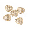 Rack Plating Brass Micro Pave Clear Cubic Zirconia Pendants ZIRC-C040-09G-4