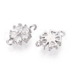 Brass Pave Clear Cubic Zirconia Connector Charms KK-N267-02D-P-2