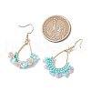 Resin & Glass Seed Beads Teardrop Dangle Earrings EJEW-MZ00401-02-3