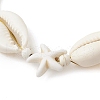 Synthetic Turquoise & Magnesite & Natural Cowrie Shell Beaded Bracelets BJEW-JB10691-3