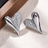Brass Clear Cubic Zirconia Stud Earrings EJEW-Q014-37P-5