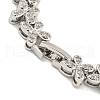 Rack Plating Brass Pave Cubic Zirconia Butterfly Link Bracelets for Women BJEW-B110-05P-03-3
