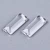 Transparent Rectangle Glass Cabochons GGLA-R025-25x10-4