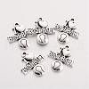 Tibetan Style Alloy Message Pendants TIBEP-Q043-101-RS-1