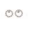 304 Stainless Steel Twist Rope Ring Stud Earrings for Woman EJEW-N097-006P-1