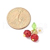 Handmade Polymer Clay Rhinestone Cherry Pendants PALLOY-JF03868-04-2