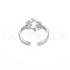 304 Stainless Steel 12 Constellations/Zodiac Signs Open Cuff Ring for Women RJEW-S405-156P-J-2