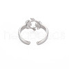 Non-Tarnish 304 Stainless Steel 12 Constellations/Zodiac Signs Open Cuff Ring for Women RJEW-S405-156P-J-2