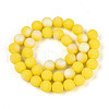 Frosted Opaque Glass Beads Strands GLAA-T032-P10mm-MBB16-2