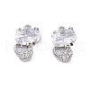 Brass Micro Pave Clear Cubic Zirconia Pendants KK-K351-31P-1