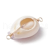 8Pcs 8 Styles Natural Rose Quartz & Tiger Eye & Howlite & Green Aventurine & Gold Rutilated Quartz  & Amethyst & Red Jasper & Aquamarine Copper Wire Wrapped Natural Cowrie Shell Connector Charms PALLOY-JF03493-5
