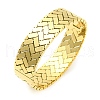 Ion Plating(IP) 304 Stainless Steel Wave Hinged Bangle BJEW-P298-05G-1