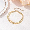 Brass Paperclip Chains & Curb Chains Double-layer Bracelets for Women BJEW-JB11815-1