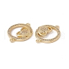 Brass Micro Pave Clear Cubic Zirconia Connector Charms KK-E068-VC081-3