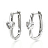 Brass Micro Pave Clear Cubic Zirconia Huggie Hoop Earring EJEW-T046-16P-NF-1