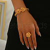 Elegant Middle Eastern Brass Flower Cuff Ring & Bangle Set for Women CW9871-3